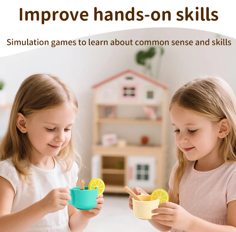 Wooden Pretend Tea Set