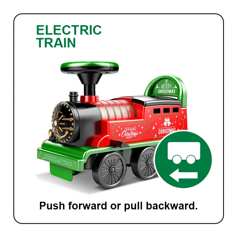 Christmas Ride-On Train with Track - Musical Light-Up Gift