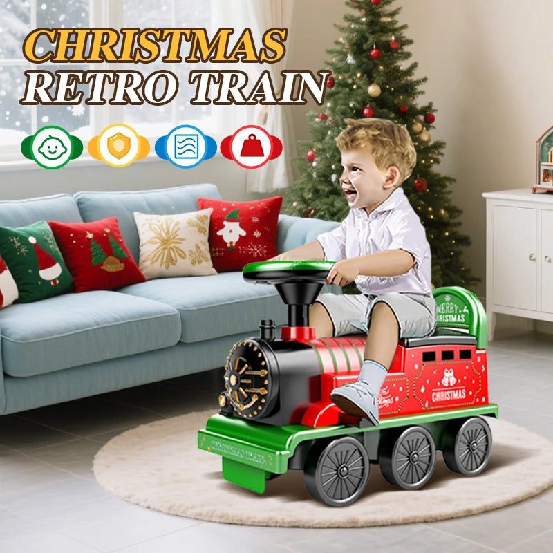 Christmas Ride-On Train with Track - Musical Light-Up Gift