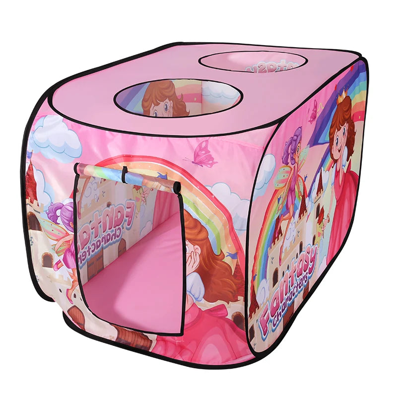 Pop-Up Play Tent - No Assembly Foldable Playhouse for Indoor & Outdoor Fun
