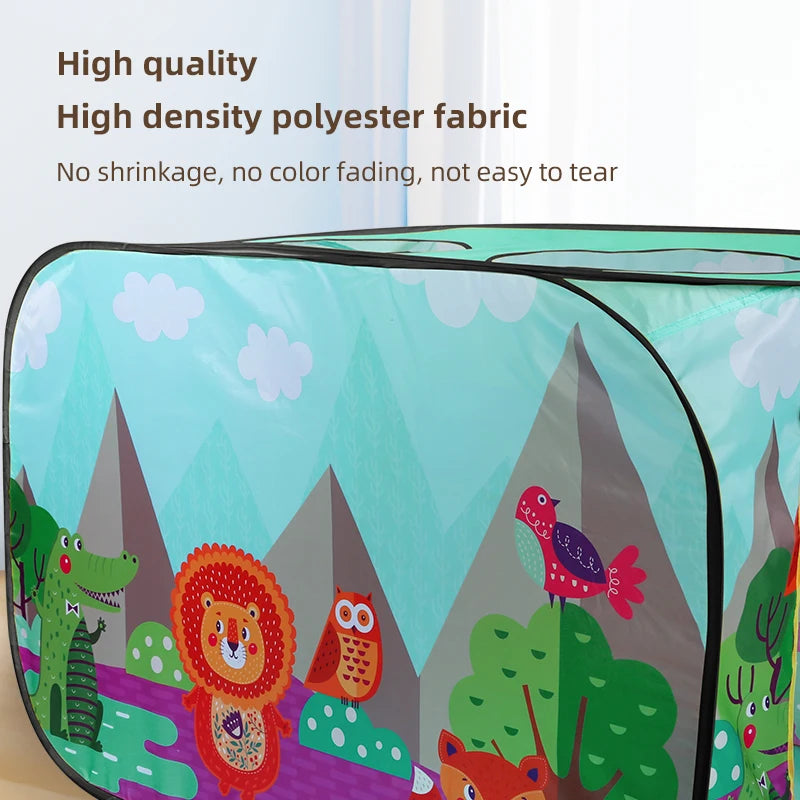 Pop-Up Play Tent - No Assembly Foldable Playhouse for Indoor & Outdoor Fun