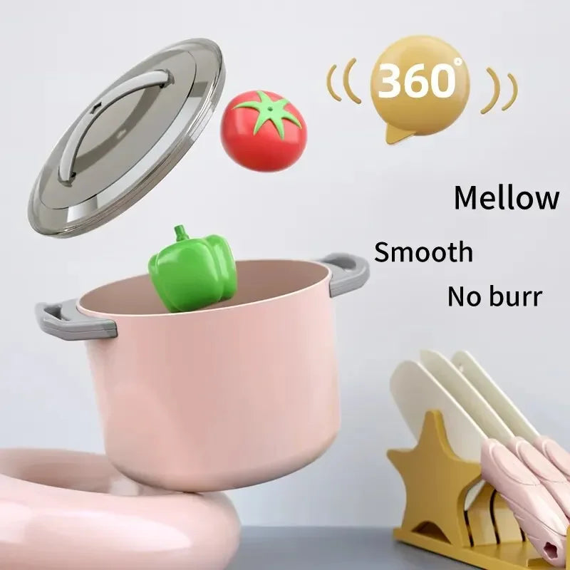 Kids Play Kitchen Set - 32 Piece Cooking Toy with Pots & Pans