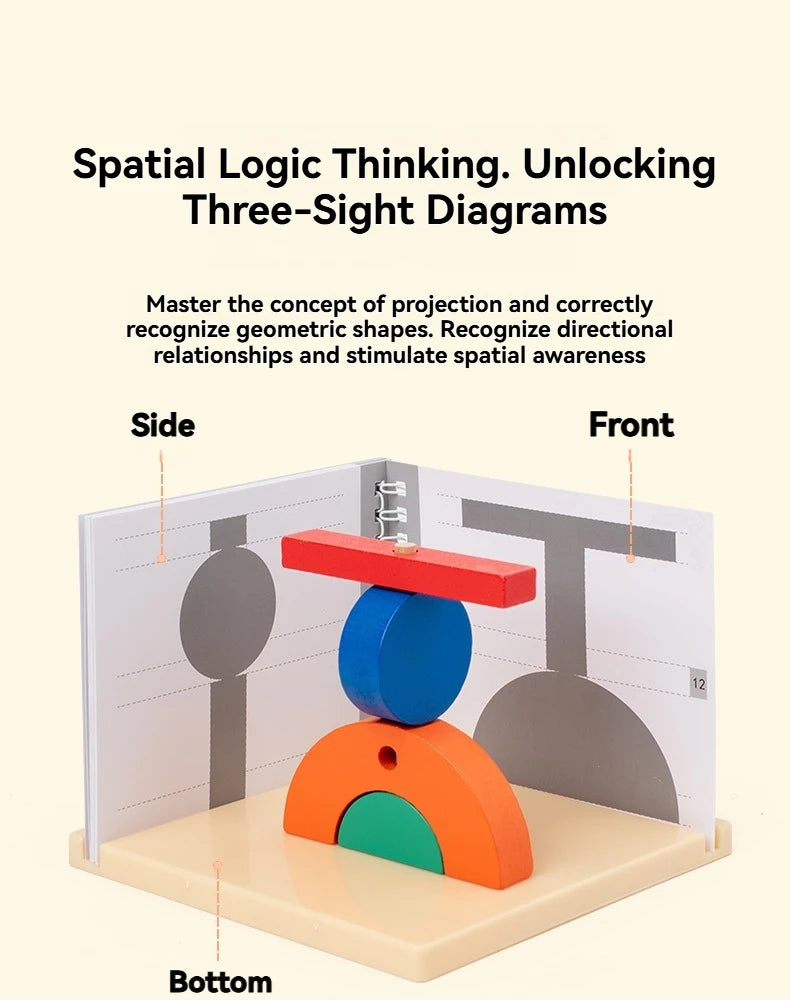 3D Shadow Puzzle Building Blocks - Wooden Projection Game