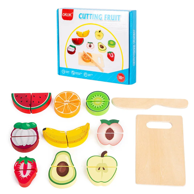 Wooden Pretend Play - Cutting Fruits & Vegetables Set