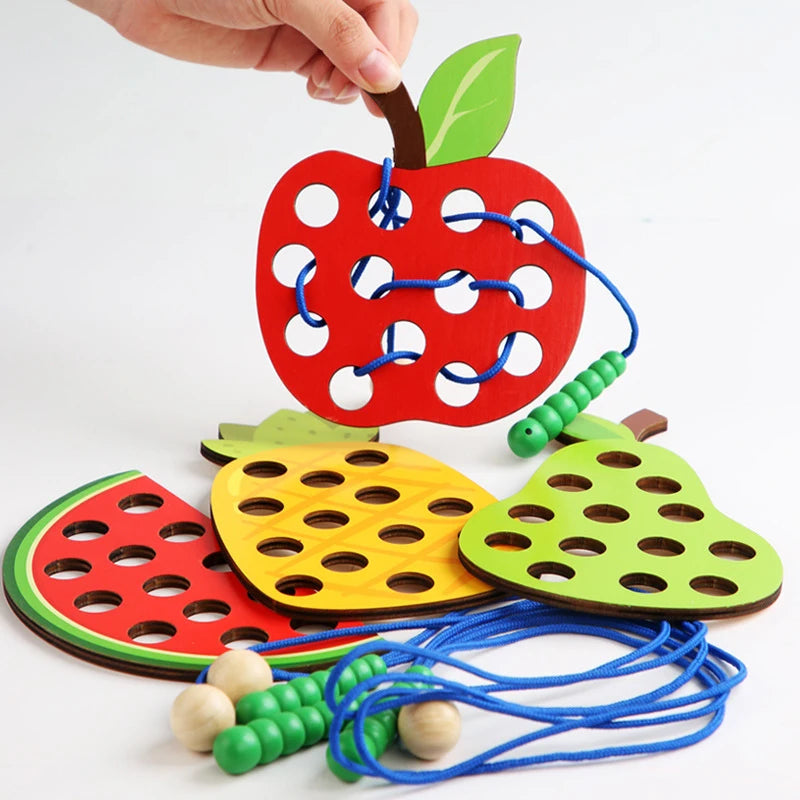 Wooden Fruit Lacing Toy