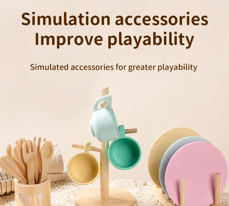 Wooden Pretend Tea Set